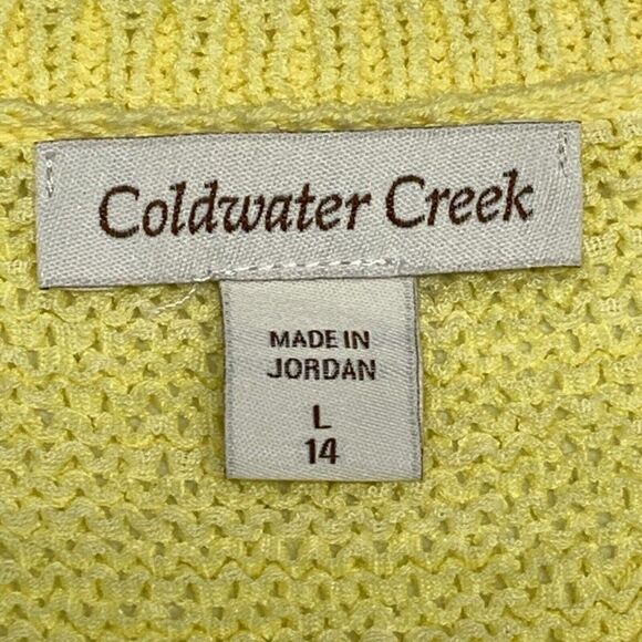 Coldwater Creek sz L Knit Sweater Tank Round Neckline Yellow Acrylic Blend - Picture 5 of 7
